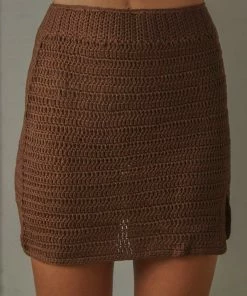 Pepper Mayo Summer Style Crochet Skirt - Choc Brown
