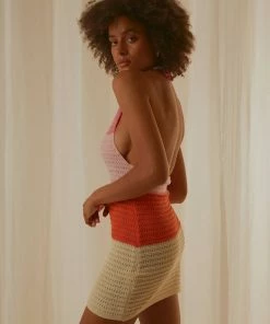 Pepper Mayo NEW IN Last Sunset Hour Crochet Mini Dress - Pink Orange Splice 8 Pepper Mayo NEW IN Last Sunset Hour Crochet Mini Dress - Pink Orange Splice