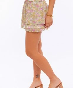 OnFemme By Lindsey's Kloset FLORAL DOUBLE LAYER SKIRT NEW IN