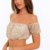 OnFemme By Lindsey's Kloset FLORAL OFF SHOULDER CROP TOP