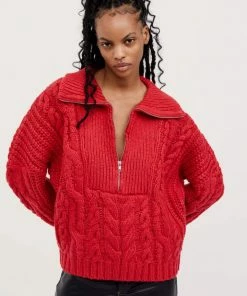 For Love And Lemons Andie Zip Front Sweater NEW IN