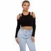 OnFemme By Lindsey's Kloset NEW IN RIB KNIT LONSLEEVE CROP TOP