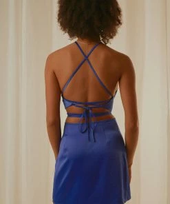 Pepper Mayo NEW IN Driving Force Crop Top - Cobalt