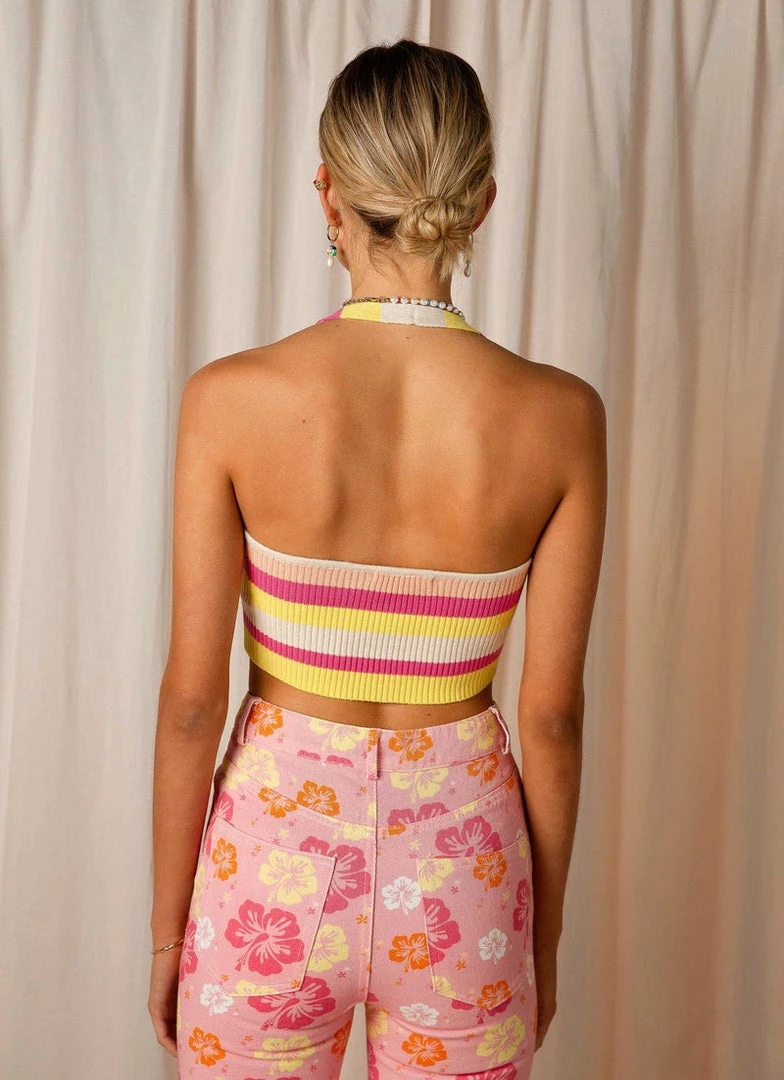 Pepper Mayo Jagger Knit Crop - Sherbert Stripe 4 Pepper Mayo Jagger Knit Crop - Sherbert Stripe