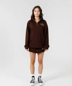 The Mayfair Group MAYFAIR ATHLETIC CLUB Brown Quarter Zip