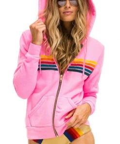 Aviator Nation 5 Stripe Zip Hoodie NEW IN