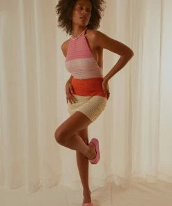 Pepper Mayo NEW IN Last Sunset Hour Crochet Mini Dress - Pink Orange Splice 9 Pepper Mayo NEW IN Last Sunset Hour Crochet Mini Dress - Pink Orange Splice