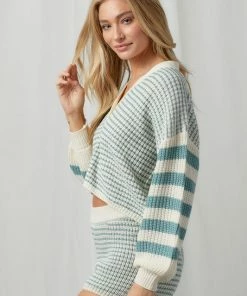 OnFemme By Lindsey's Kloset Kaia Striped Sweater NEW IN