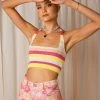 Pepper Mayo Jagger Knit Crop - Sherbert Stripe