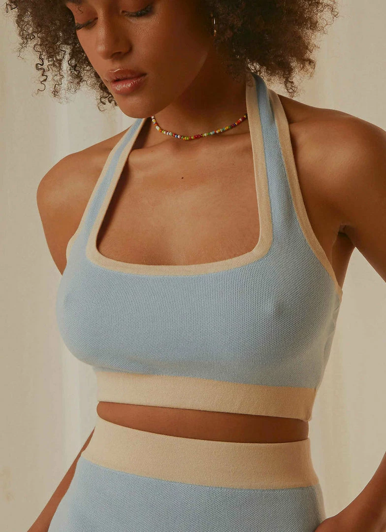 Pepper Mayo Sunday Morning Knit Halter - Baby Blue 1 Pepper Mayo Sunday Morning Knit Halter - Baby Blue