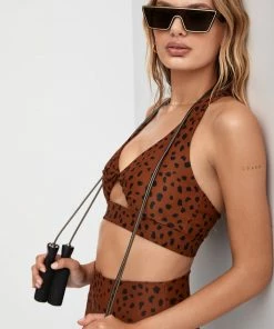 BEACHRIOT NEW IN TWIST TOP BROWN SPOT