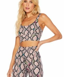 BEACHRIOT NEW IN Leah Top Jeweled Python