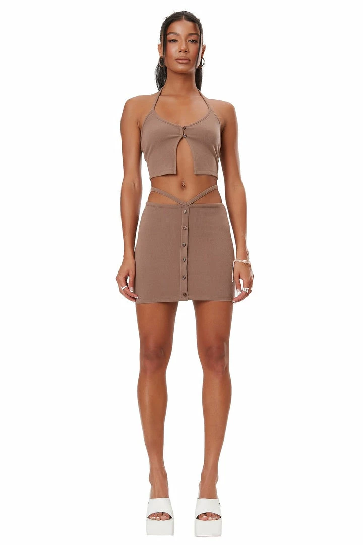 The Kript ELEMENTAL BASIK SKIRT - BROWN 3 The Kript ELEMENTAL BASIK SKIRT - BROWN
