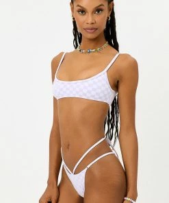 Frankie's Bikinis NEW IN Dallas Checkered Bralette Bikini Top 5 Frankie's Bikinis NEW IN Dallas Checkered Bralette Bikini Top