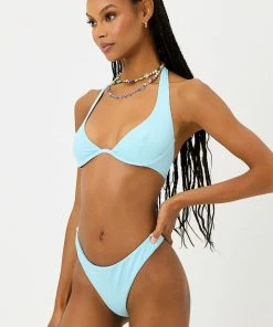 Frankie's Bikinis Dawson Plissé Cheeky Bikini Bottom NEW IN