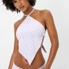 Frankie's Bikinis Hennie Checkered Halter Bikini Top