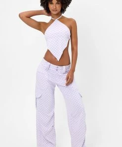 Frankie's Bikinis Hennie Checkered Halter Bikini Top