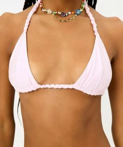 Frankie's Bikinis Hope Satin Triangle Bikini Top NEW IN