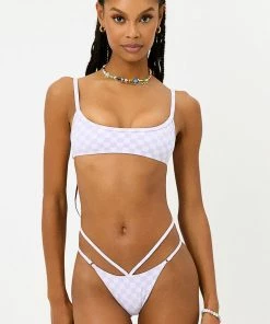 Frankie's Bikinis NEW IN Layla Checkered String Bikini Bottom