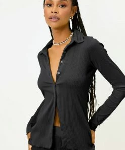 Frankie's Bikinis NEW IN Nova Plissé Long Sleeve Button Up