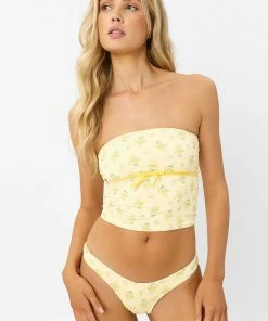 Frankie's Bikinis Peace Floral Strapless Bikini Top NEW IN