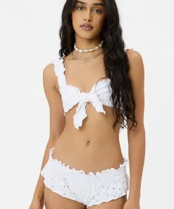 Frankie's Bikinis Pippa Eyelet Ruffle Bikini Bottom NEW IN