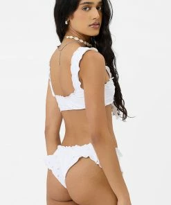 Frankie's Bikinis Pippa Eyelet Ruffle Bikini Bottom NEW IN