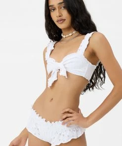 Frankie's Bikinis Pippa Eyelet Ruffle Bikini Bottom NEW IN