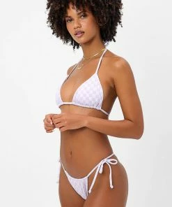 Frankie's Bikinis Tia Checkered String Bikini Bottom NEW IN