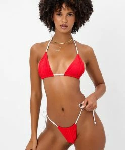 Frankie's Bikinis NEW IN Tia Textured Triangle Bikini Top