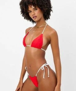Frankie's Bikinis NEW IN Tia Textured Triangle Bikini Top