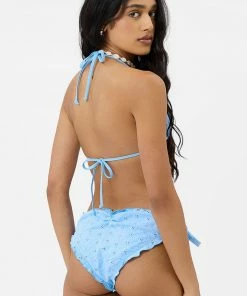 Frankie's Bikinis Tia Eyelet Triangle Bikini Top NEW IN