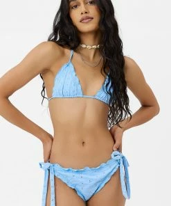 Frankie's Bikinis Tia Eyelet Triangle Bikini Top NEW IN