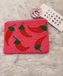 Tiana Designhouse Beaded Coin Purse - Hot Peppered