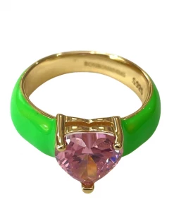 Bon Bon Whims Club Gold Plated Enamel Ring