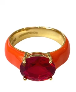 Bon Bon Whims Club Gold Plated Enamel Ring