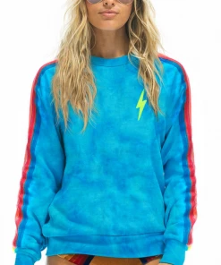 Aviator Nation NEW IN Hand Dyed Bolt Classic Crew Sweatshirt