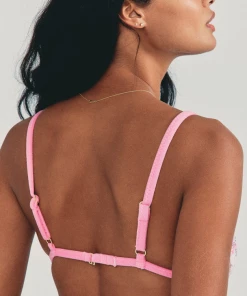 LoveShackFancy Hawaiian Hibiscus Reversible Triangle Bikini Top NEW IN