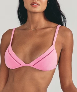 LoveShackFancy Hawaiian Hibiscus Reversible Triangle Bikini Top NEW IN