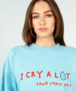 The Mayfair Group NEW IN I Cry A Lot Blue Crewneck 7 The Mayfair Group NEW IN I Cry A Lot Blue Crewneck