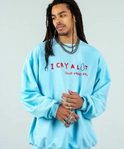 The Mayfair Group NEW IN I Cry A Lot Blue Crewneck 6 The Mayfair Group NEW IN I Cry A Lot Blue Crewneck