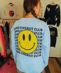 OnFemme By Lindsey's Kloset Good Energy Club Crewneck NEW IN