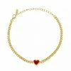 JTGjewelry Enamel Heart Cuban Link Bracelet NEW IN