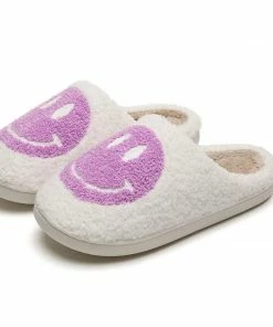 OnFemme By Lindsey's Kloset Purple Smiley Slippers NEW IN