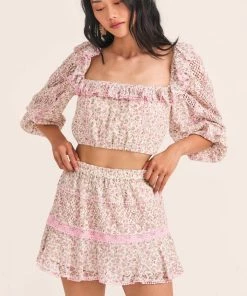 LoveShackFancy Diamond Mini Skirt NEW IN