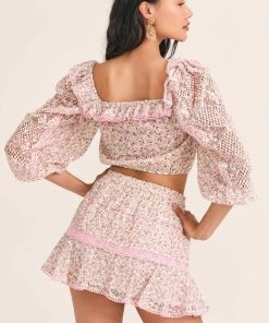 LoveShackFancy Diamond Mini Skirt NEW IN