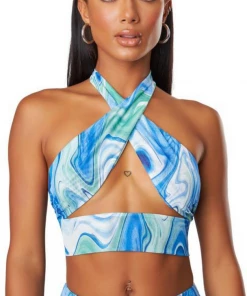 The Kript NEW IN Liquid Mesh Top