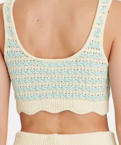 For Love And Lemons Lizzy Cropped Knit Tank