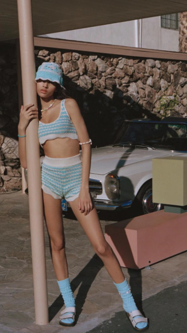 For Love And Lemons Lizzy Striped Knit Shorts NEW IN 1 For Love And Lemons Lizzy Striped Knit Shorts NEW IN