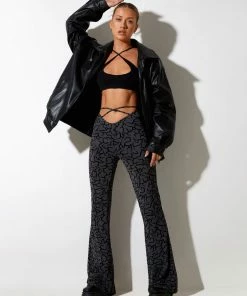 Motelrocks NANCHA FLARE TROUSER IN TRIBAL FLOCK 6 Motelrocks NANCHA FLARE TROUSER IN TRIBAL FLOCK